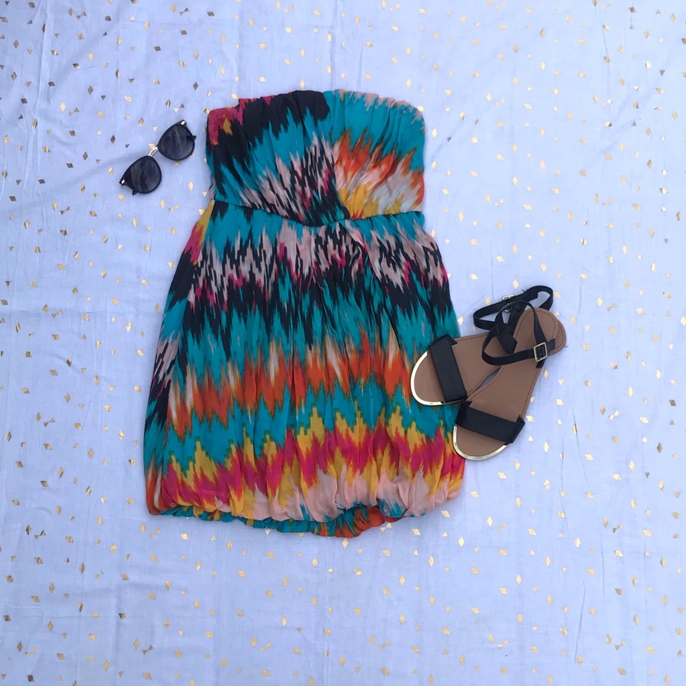Charlotte Russe Tie Dye Strapless Dress S - Picture 12 of 12
